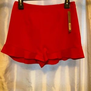 NWT Gianni Bini red shorts with flare detail